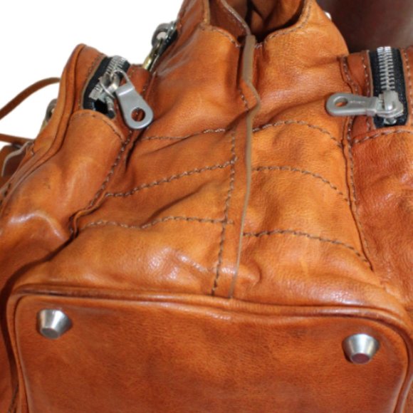 Chloe Betty Styling Saddle Brown Multi Pocket Shoulder Boho Slouch Satchel - Picture 4 of 13